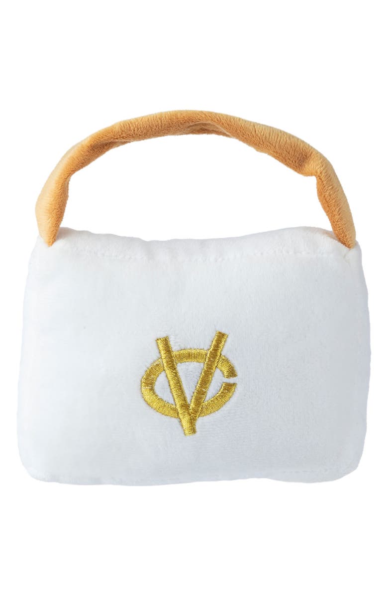 Haute Diggity Dog Chewy Vuiton Large Handbag Plush Dog Toy, Alternate, color, White