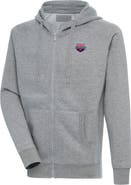 ANTIGUA Men's Antigua Heather Gray USA Swimming Victory Full-Zip Hoodie