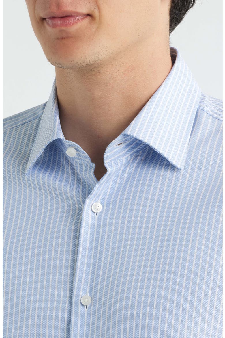 Hank Slim Fit Stripe Stretch Cotton Dress Shirt, Alternate, color, BLUE
