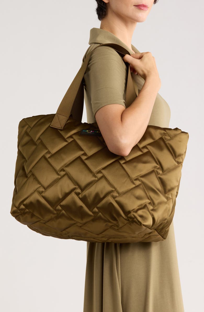 Kurt Geiger London Quilted Recycled Shopper Bag, Alternate, color, Beige/ Khaki