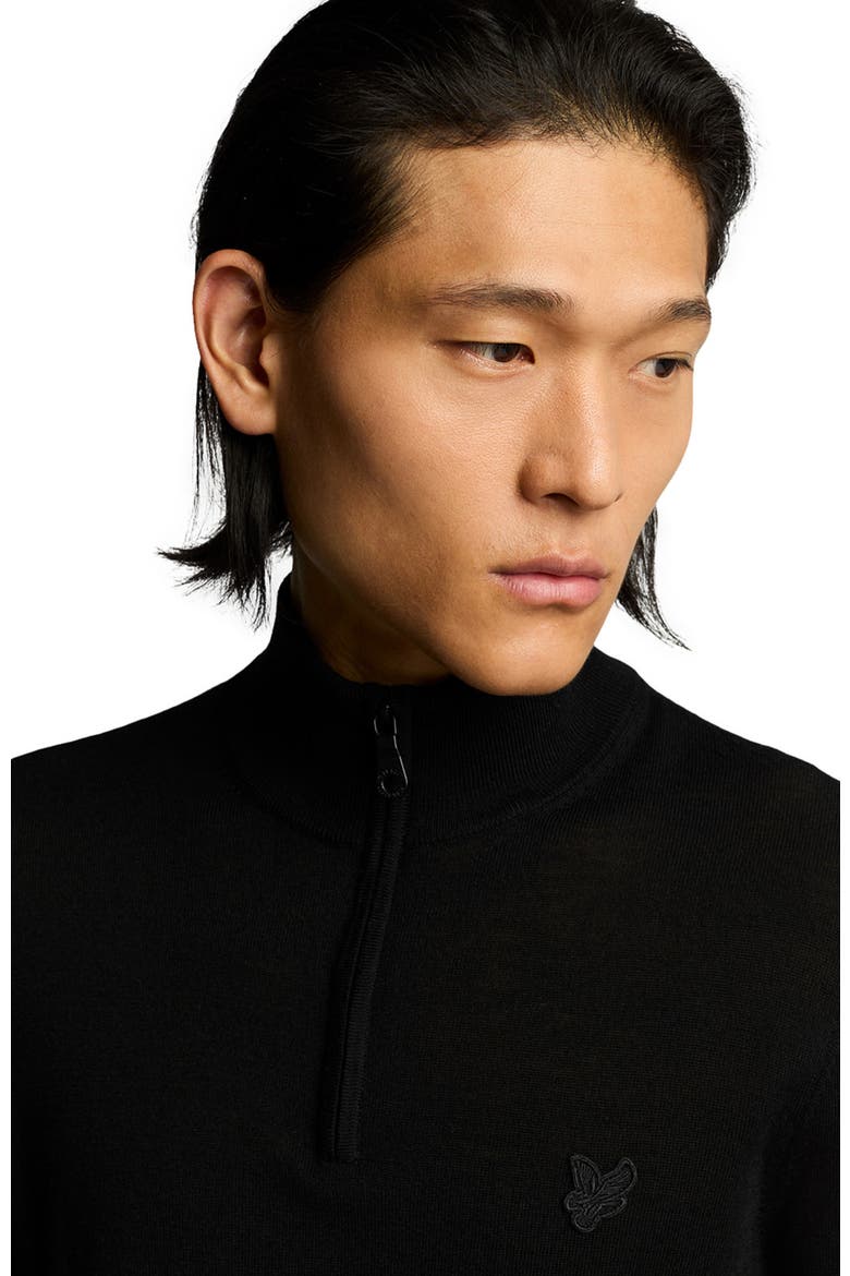 Eagle Merino Quarter Zip Sweater, Alternate, color, Jet Black