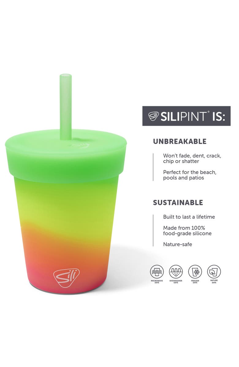 Silipint Kids Straw Tumblers 8oz 2 Pack, Alternate, color, Multicolored