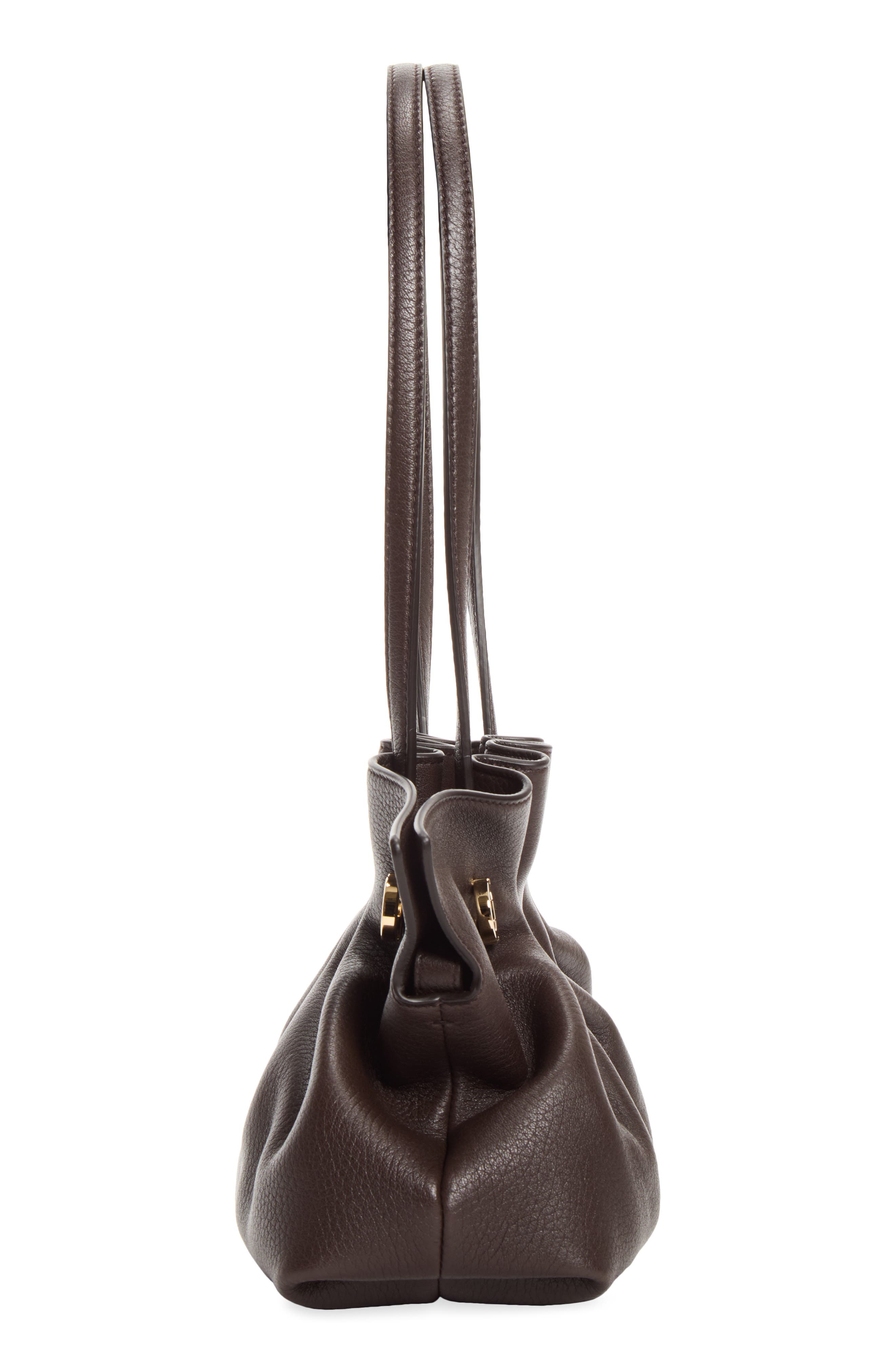Soft Small Leather Shoulder Bag, Alternate, color, TESTA DI MORO