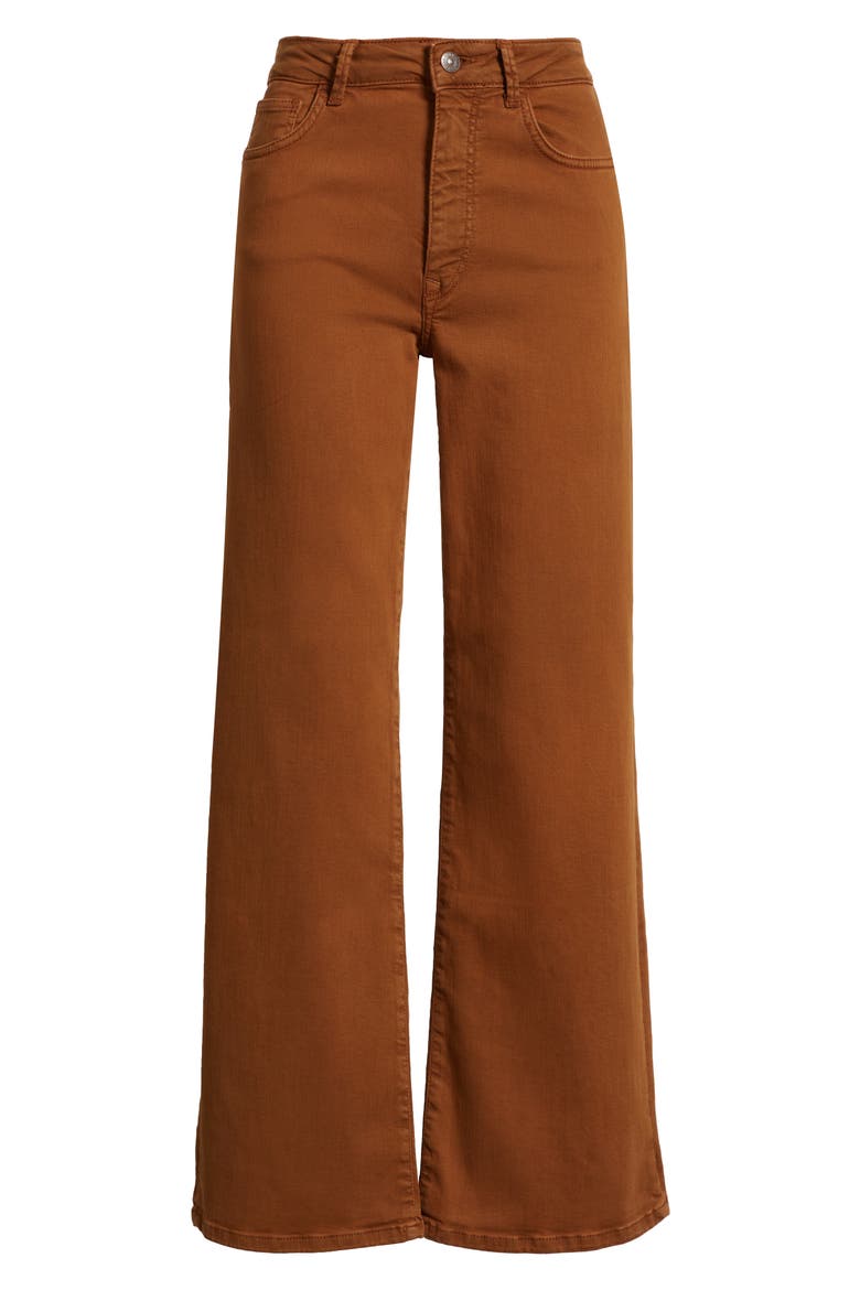 Alena High Waist Wide Leg Jeans, Alternate, color, CAMEL FLEX BLUE