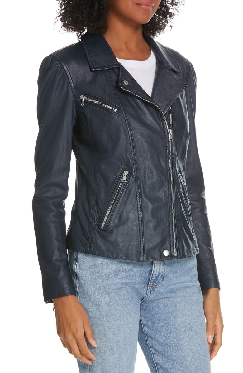 Rebecca Taylor Leather Biker Jacket, Alternate, color, 
