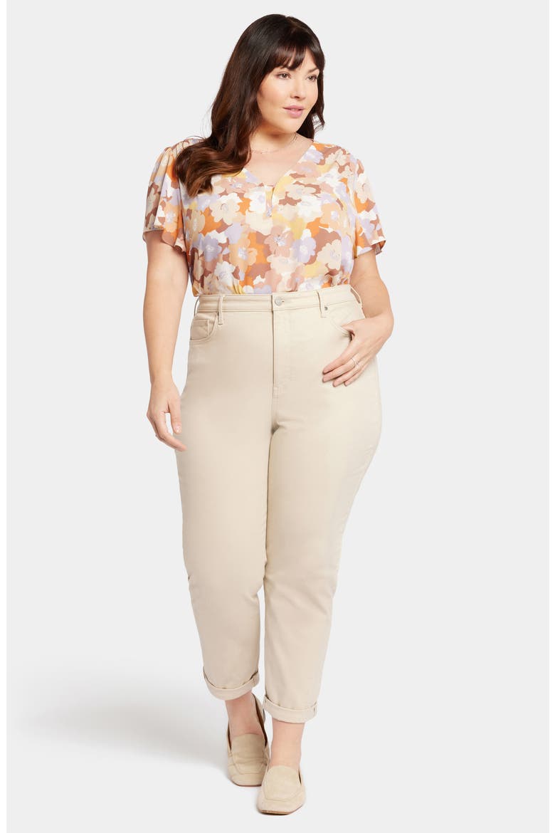 Margot High Waist Girlfriend Jeans, Alternate, color, FEATHER