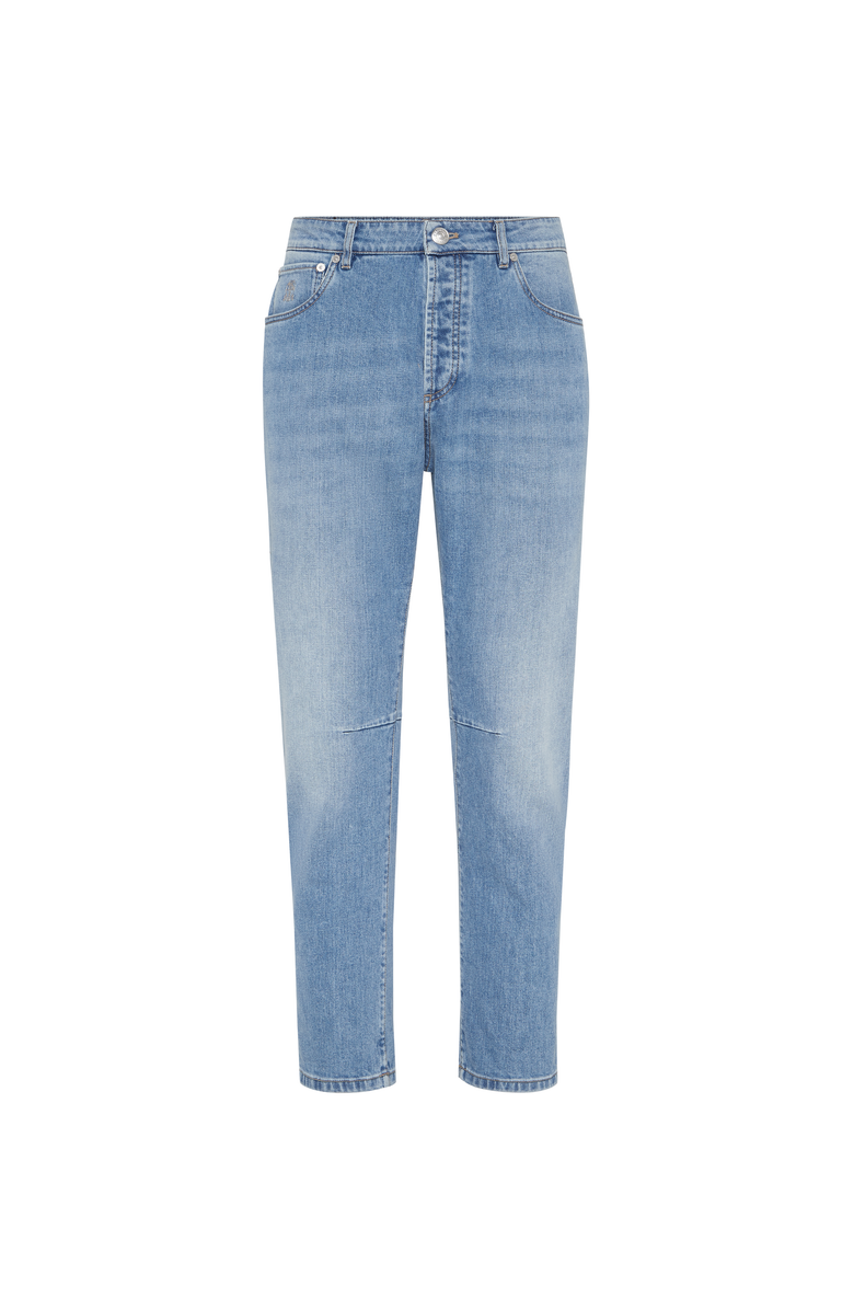 Brunello Cucinelli Leisure fit five-pocket trousers, Main, color, Denim