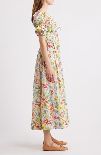 Ischia Floral Convertible Organic Cotton Maxi Dress