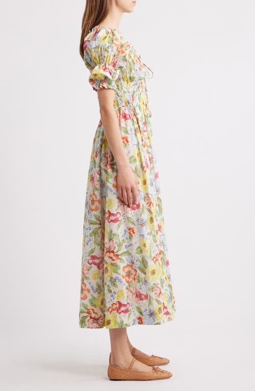 DOEN DÔEN ISCHIA FLORAL CONVERTIBLE ORGANIC COTTON MAXI DRESS