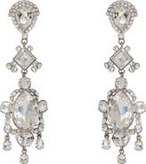 Balmain Brass and crystal pendant earrings