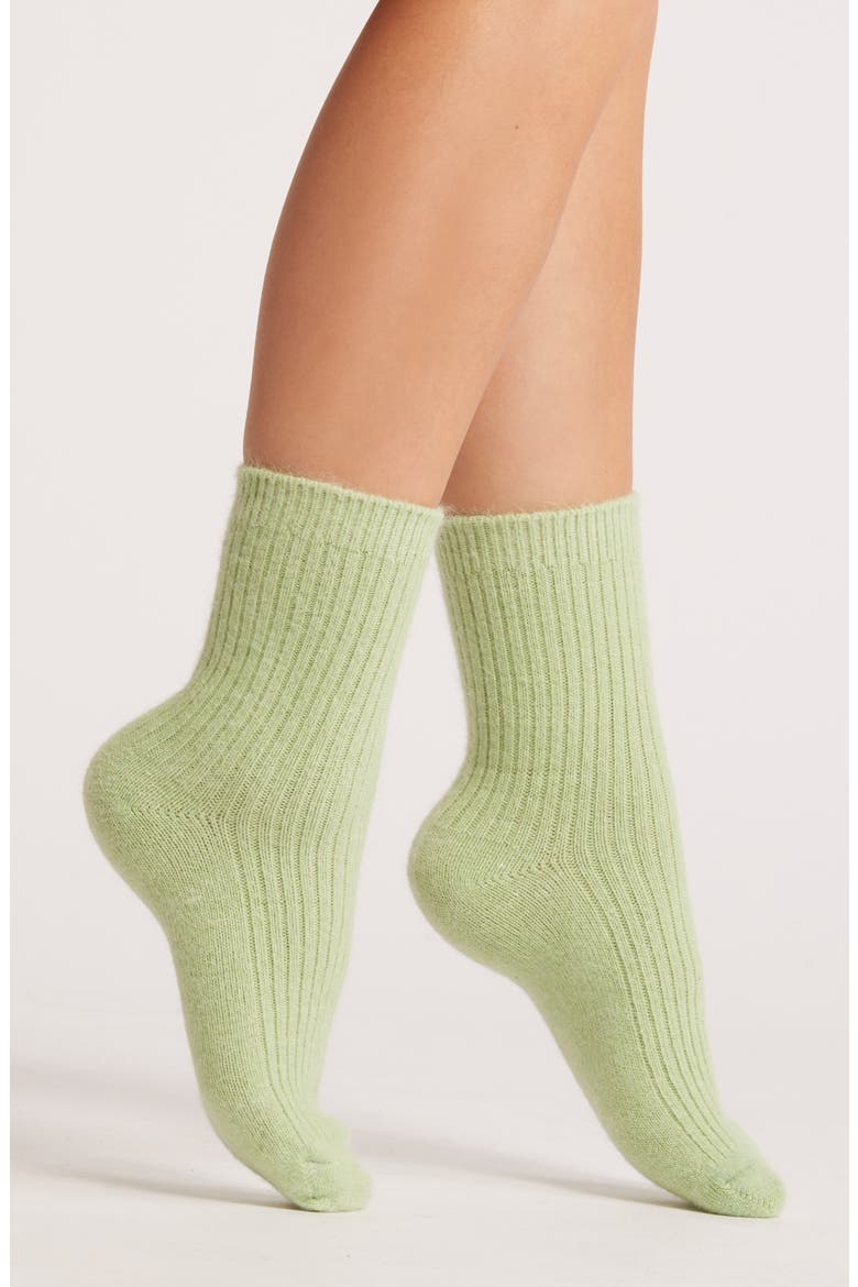 Cashmere Blend Cloud Socks, Main, color, MINT