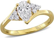 DELMAR Lab Created Pear Shape Moissanite Ring