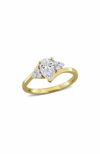 Lab Created Pear Shape Moissanite Ring