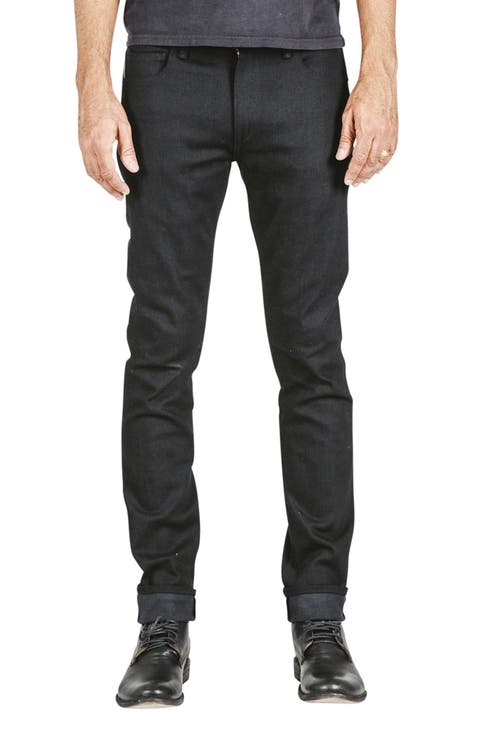 The Needle Slim 10.5-Ounce Stretch Selvedge Jeans (Black Raw)