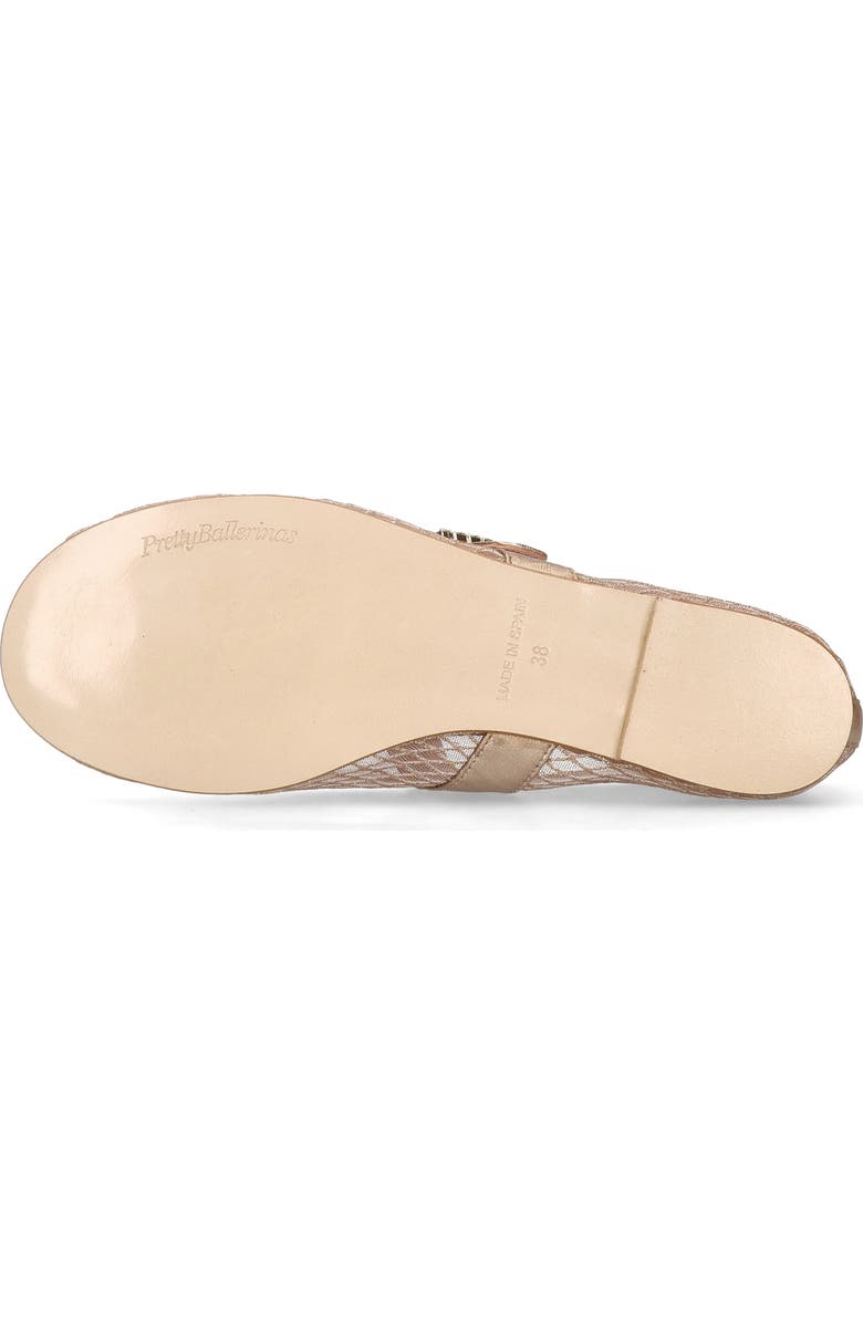 Pretty Ballerinas Metallic Mesh Crystal Buckle Ballet Flat, Alternate, color, Metallic Gold