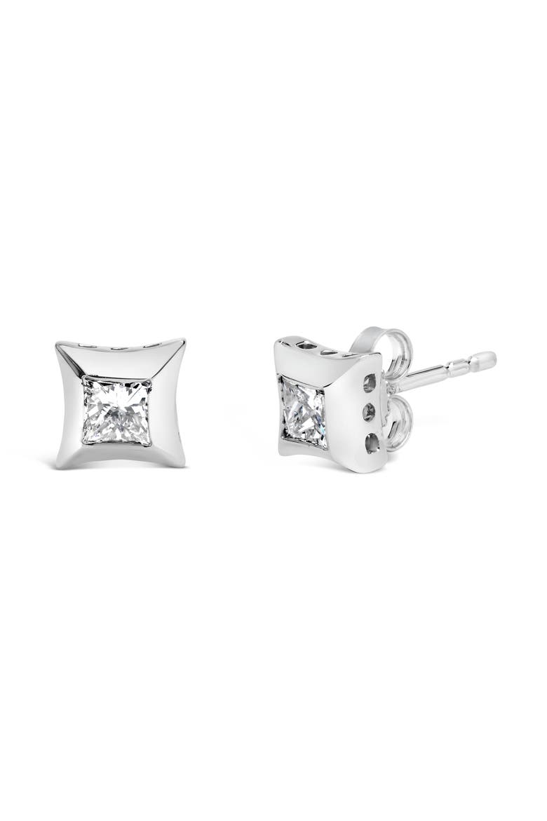 10K White Gold 1/2 Ct Invisible Princess Stud Earrings, Alternate, color, White