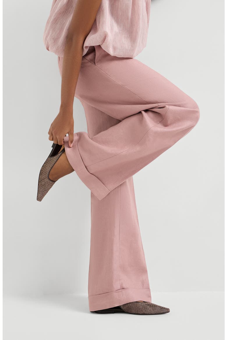 Loose Flared Trousers, Alternate, color, Pink