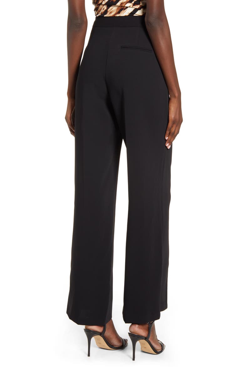 Pintuck Pleat Wide Leg Trousers, Alternate, color, BLACK