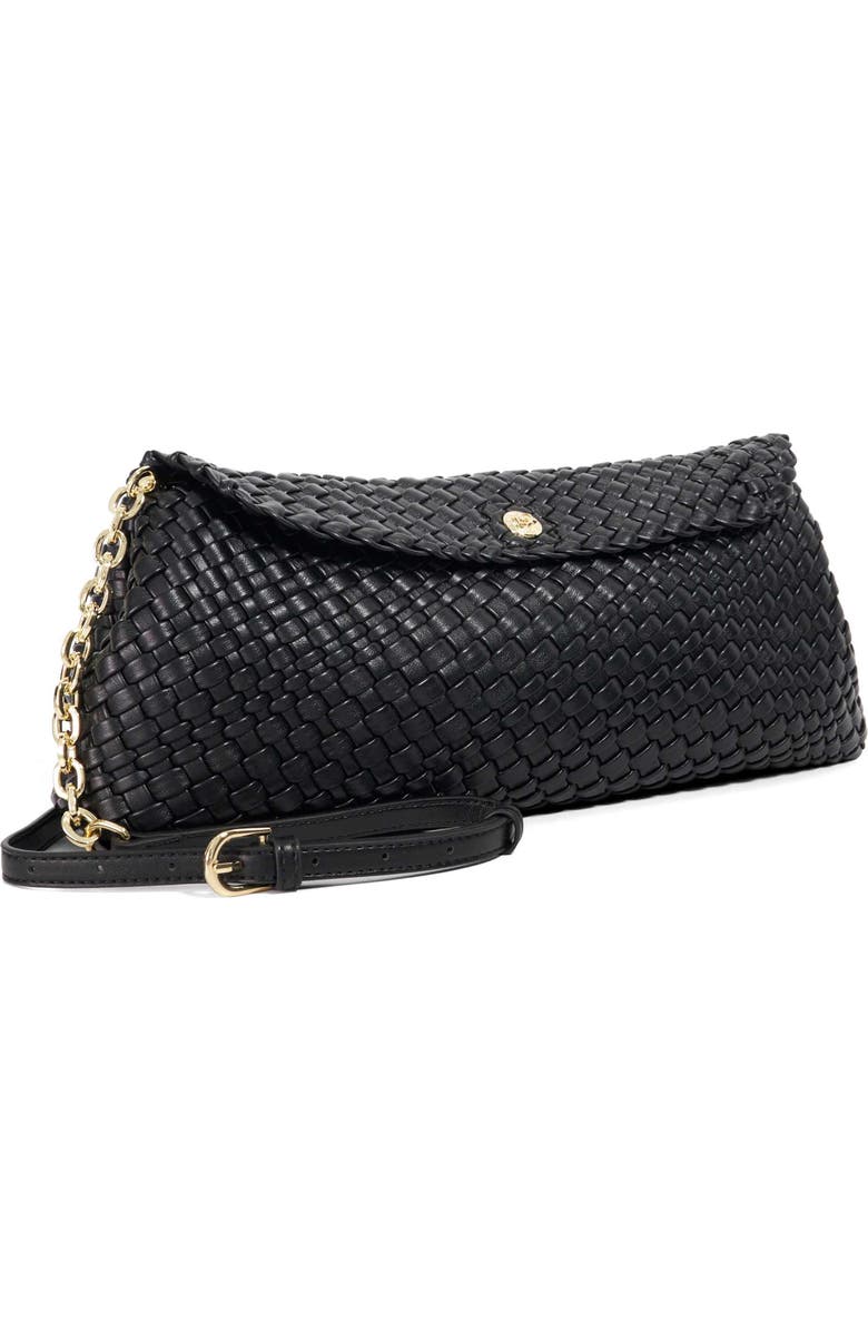 Dune London Encourage Us Woven Faux Leather Clutch, Alternate, color, Black