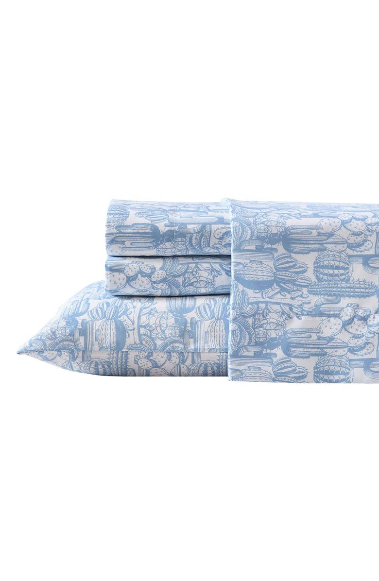 Wrangler Cactus Toile Print Sheet Set, Main, color, Light Pastel Blue