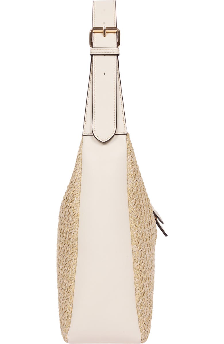 Tommy Bahama Logo Tab Raffia Shoulder Bag, Alternate, color, Cream