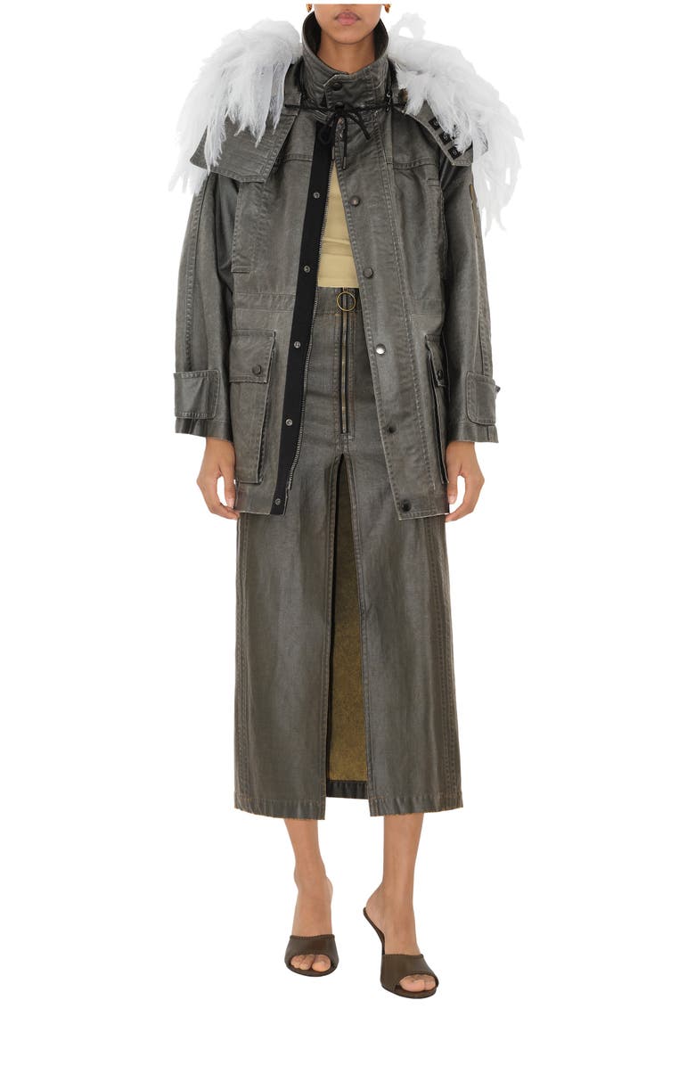 Burberry Bleached Cotton Parka, Main, color,