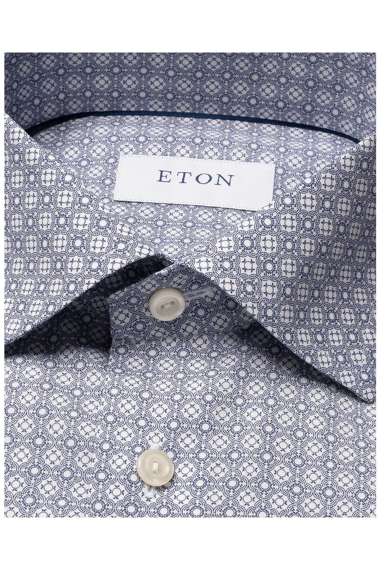 Geometric Print Slim Fit Dress Shirt, Alternate, color, MEDIUM BLUE