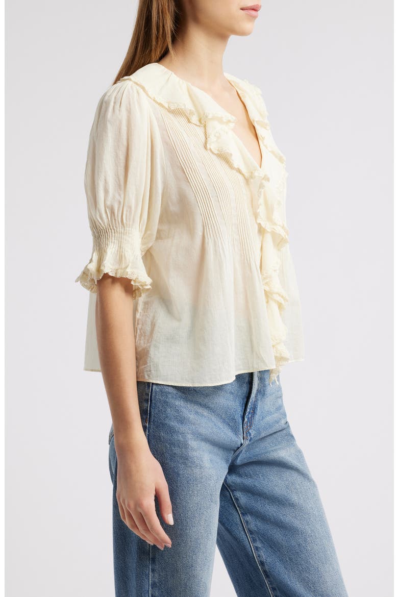 Henri Organic Cotton Voile Top, Alternate, color, CREME CITRON