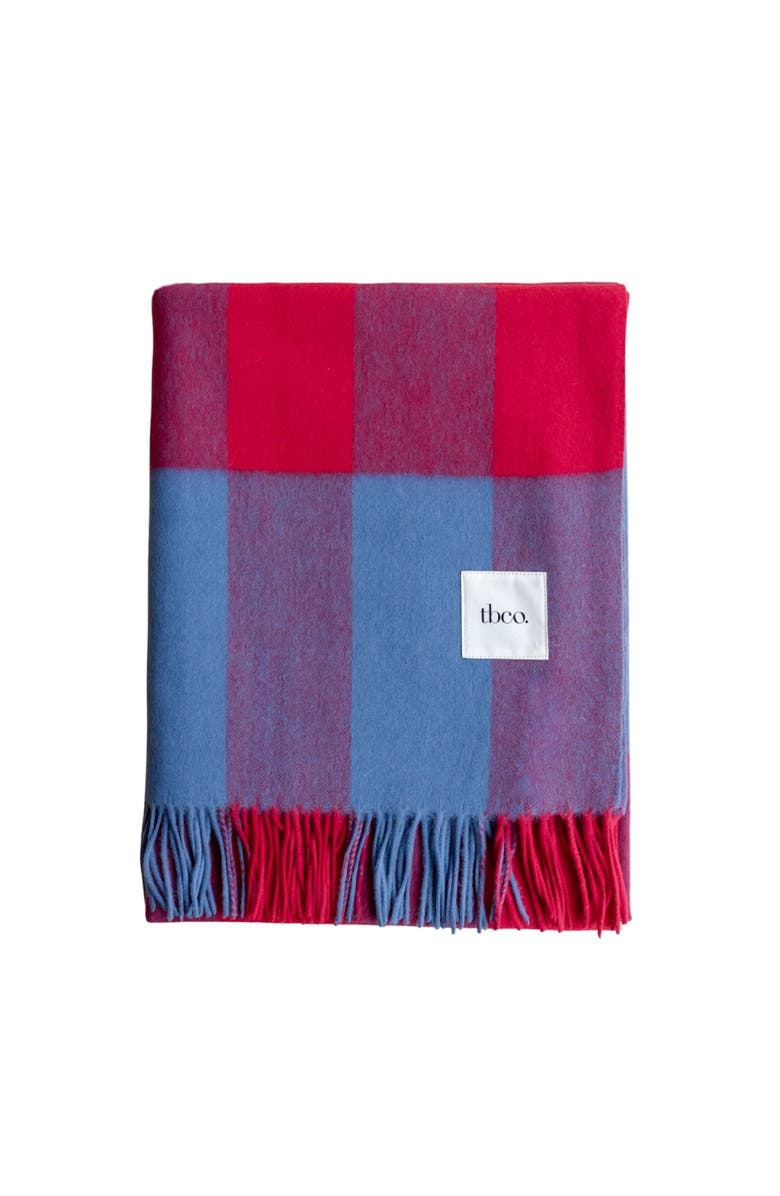TBCo Lambswool Check Throw Blanket, Main, color, Red Modern Check