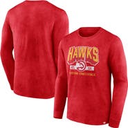 FANATICS Men's Fanatics Branded Heather Red Atlanta Hawks Front Court Press Snow Wash Long Sleeve T-Shirt