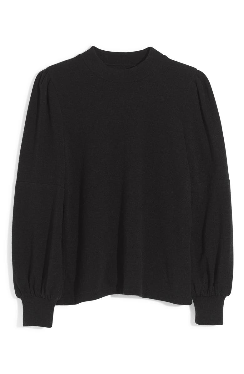 Madewell Puff Sleeve Mock Neck Top, Alternate, color, 