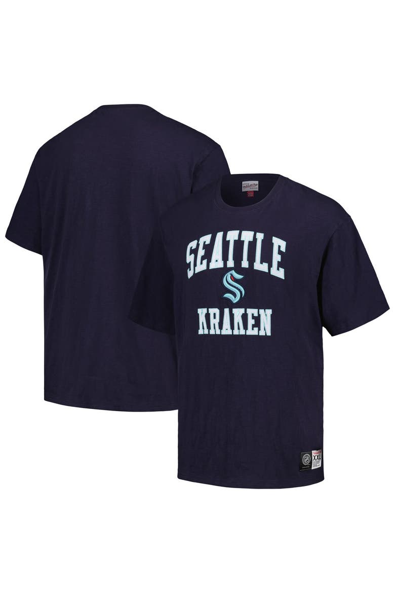Men's Mitchell & Ness Deep Sea Blue Seattle Kraken Legendary Slub T-Shirt, Main, color, Navy