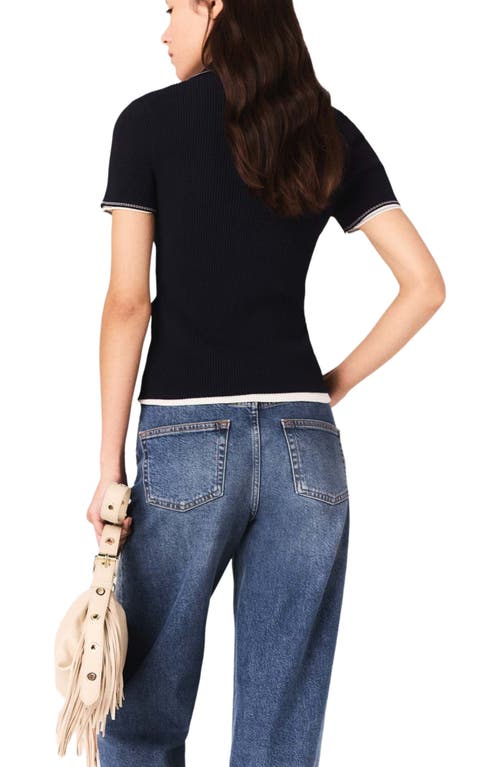 Maje Short-sleeve Polo Shirt In Blue