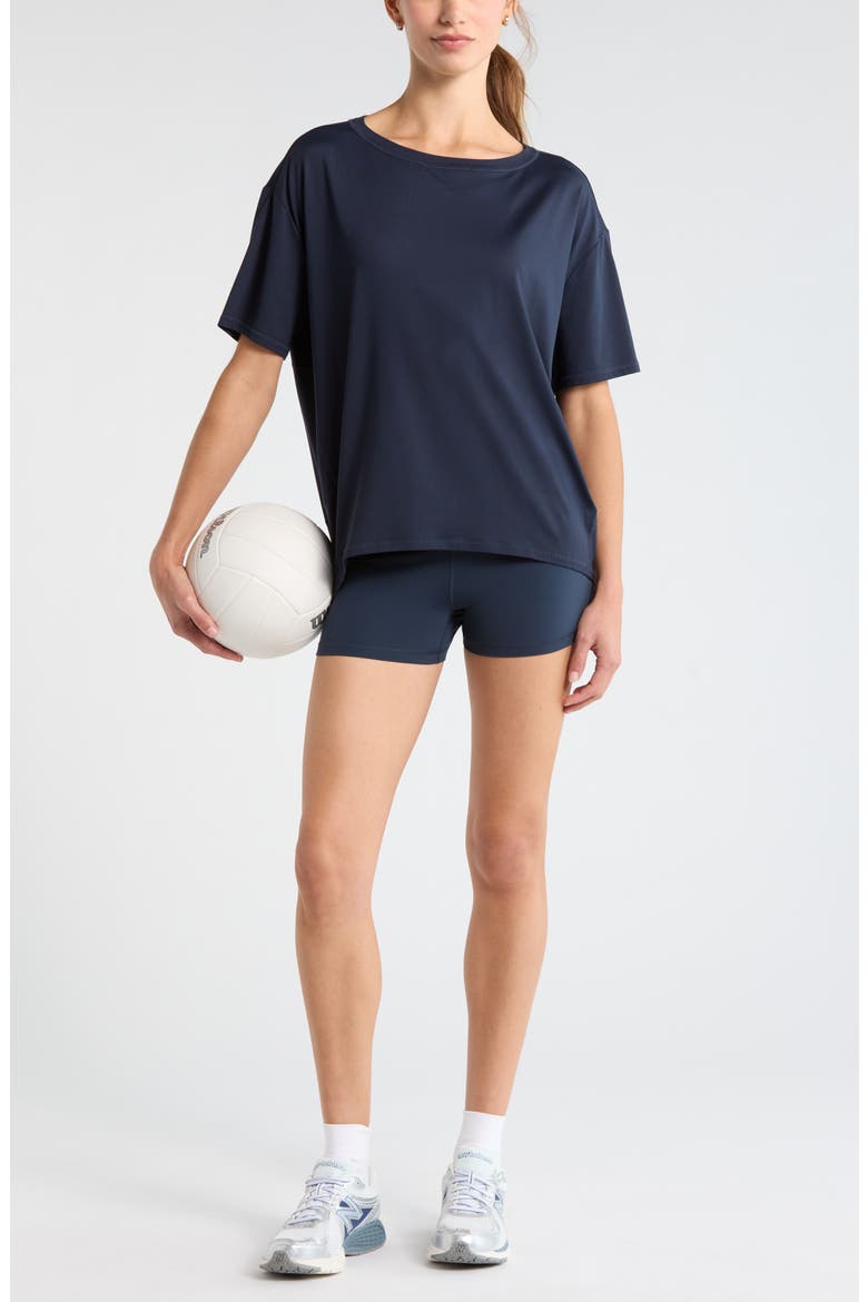 Luxe Lite High Waist Shorty Shorts, Alternate, color, NAVY SAPPHIRE