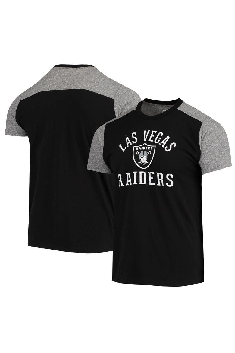 Men's Majestic Threads Black/Gray Las Vegas Raiders Field Goal Slub T-Shirt, Main, color, Black