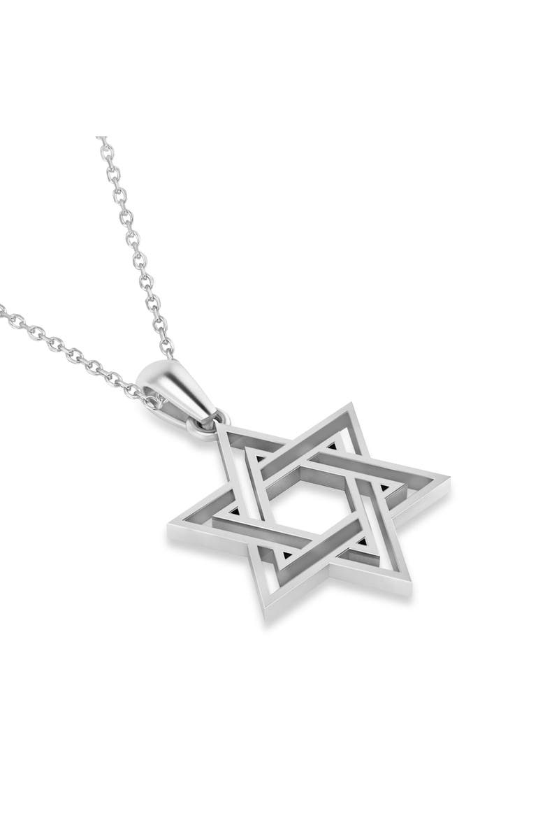 Jewish Star of David Pendant Necklace 14k, Alternate, color, White Gold