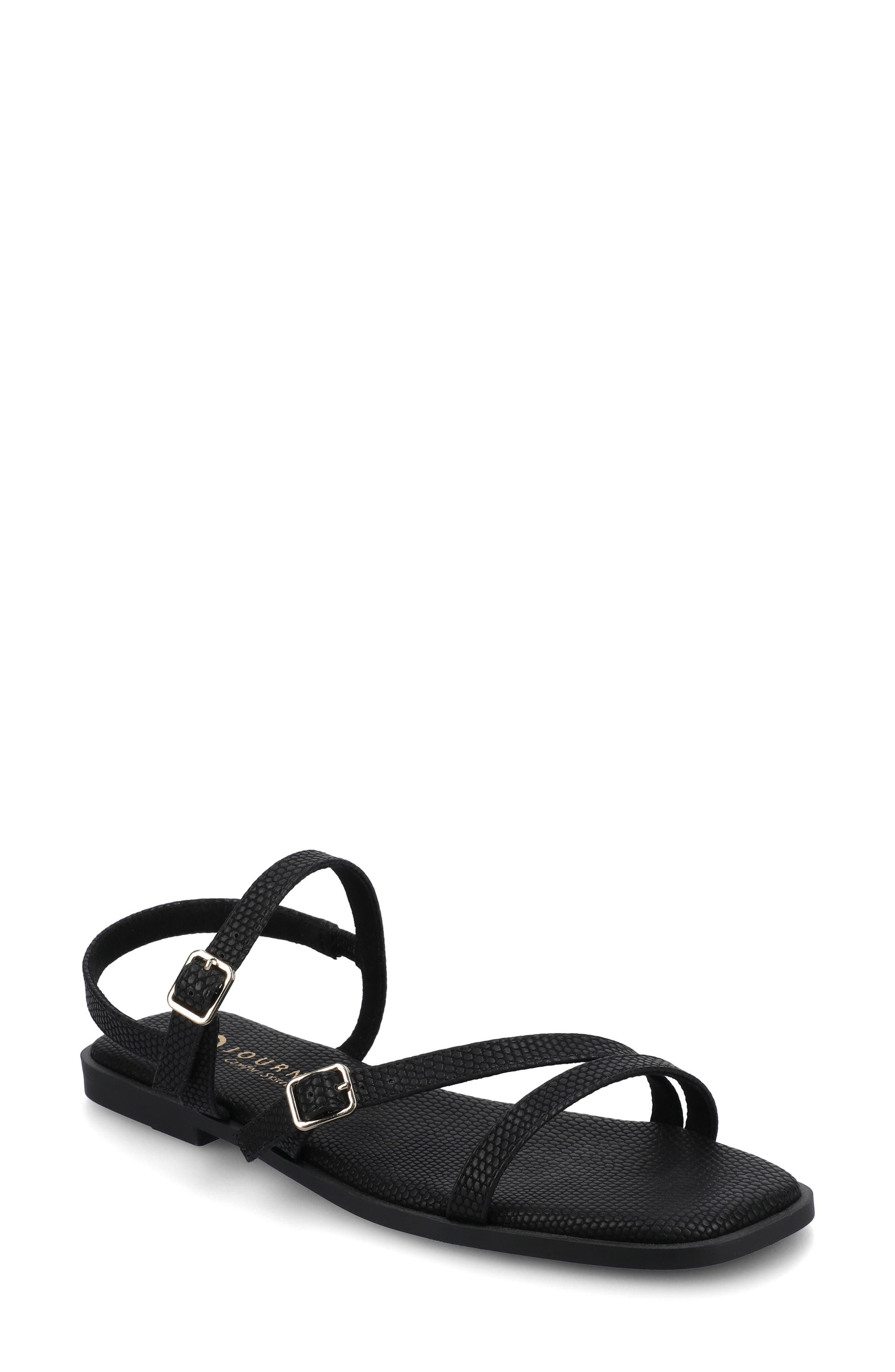 Journee Collection Brianna Sandal, Main, color, Black Lizard