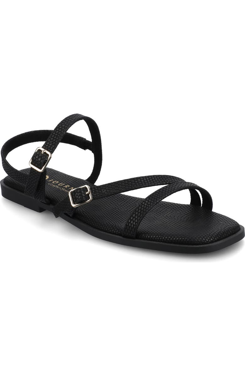 Journee Collection Brianna Sandal, Main, color, Black Lizard