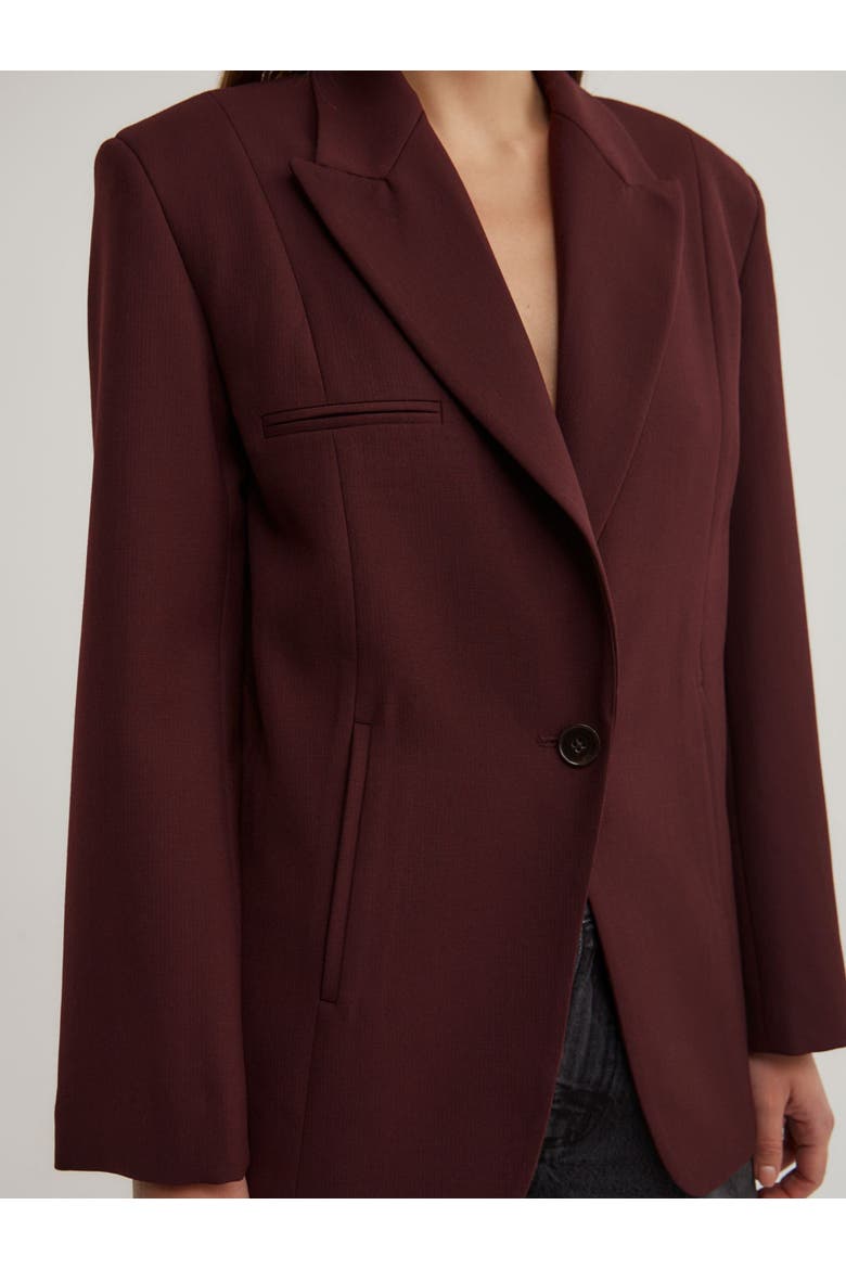 Piped Pocket Blazer, Alternate, color, Wine