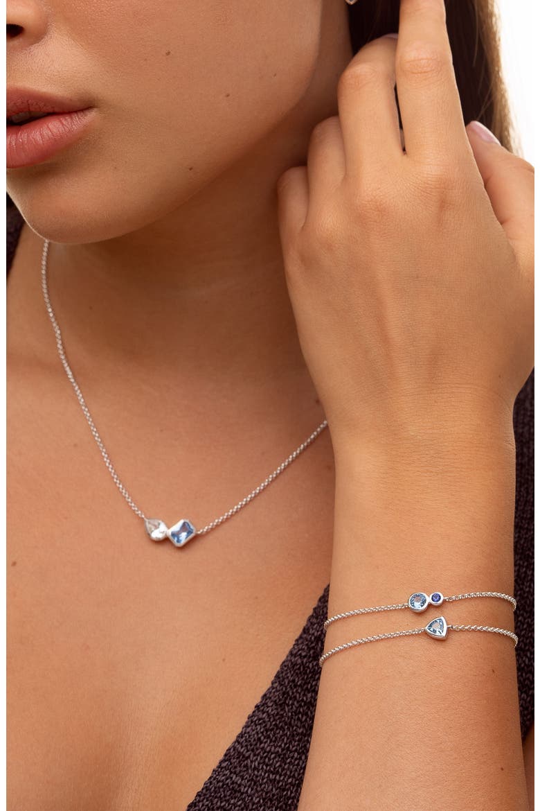'Blues' Tutti Frutti Duo Chain Bracelet, Alternate, color, Sterling Silver
