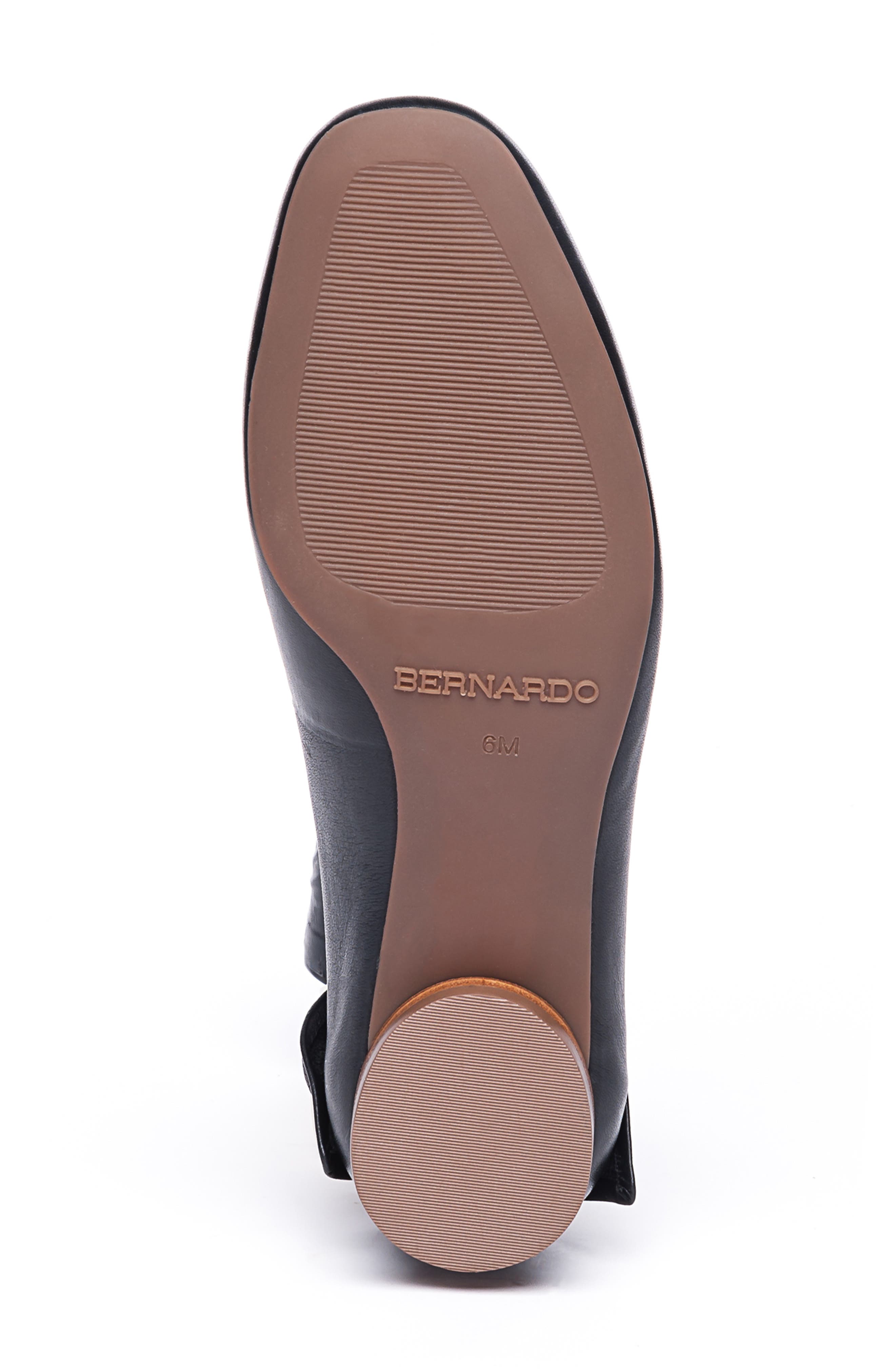 Bernardo Footwear Bernardo Eloise Bow Flat, Alternate, color, Black Leather