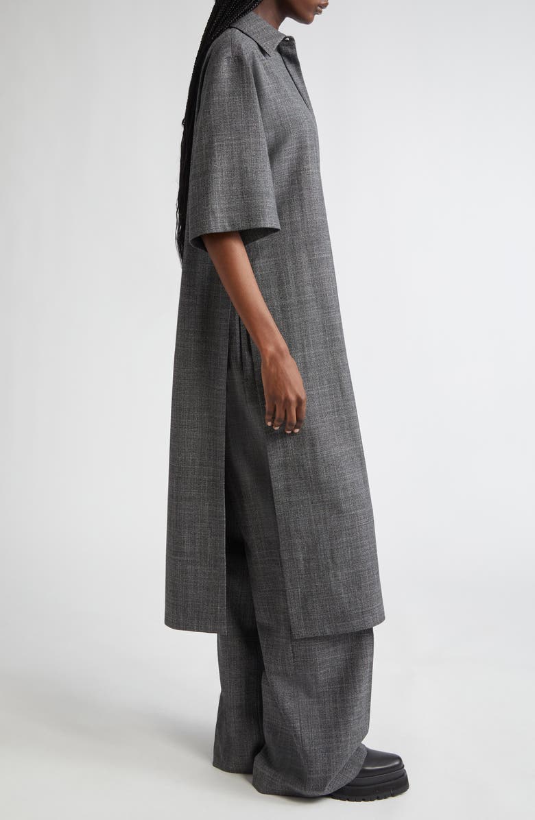 Michael Kors Collection Wool & Silk Jaspé Twill Tunic, Alternate, color, Graphite Multi