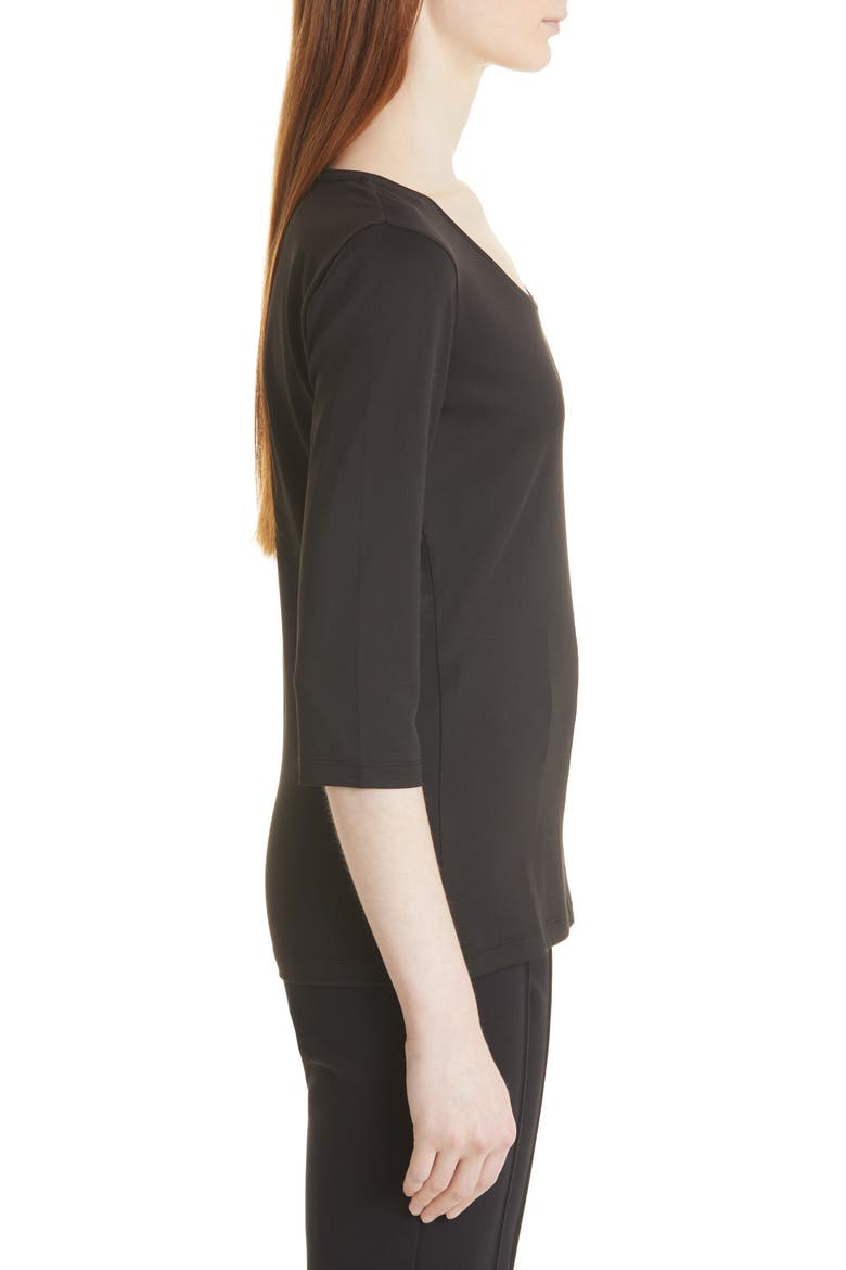 Scoop Neck Stretch Jersey Top, Alternate, color, BLK