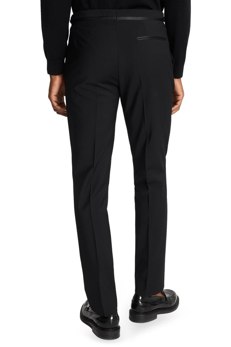 Poker Slim Fit Wool Blend Pants, Alternate, color, BLACK