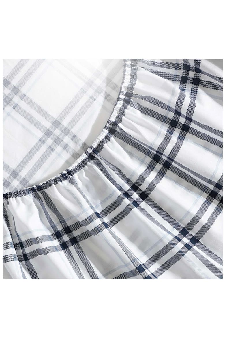 Ryan Cove Plaid 200-Thread Count Cotton Percale Sheet Set, Alternate, color, DARK BLUE