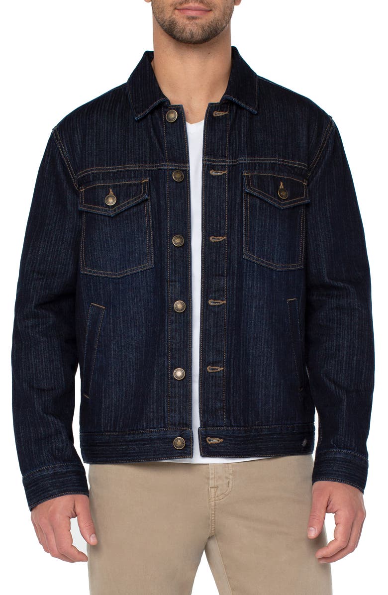 Liverpool Los Angeles Herringbone Denim Trucker Jacket, Main, color, 