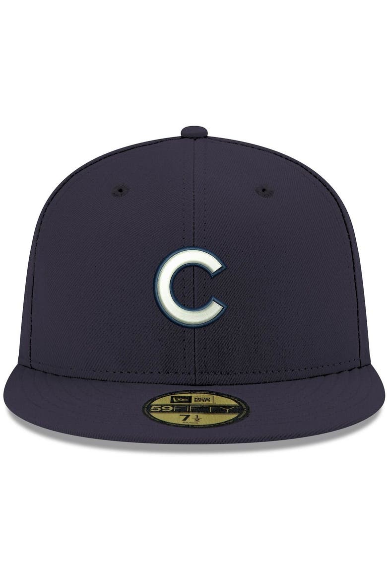 Men's New Era Navy Chicago Cubs White Logo 59FIFTY Fitted Hat, Alternate, color, NAVY