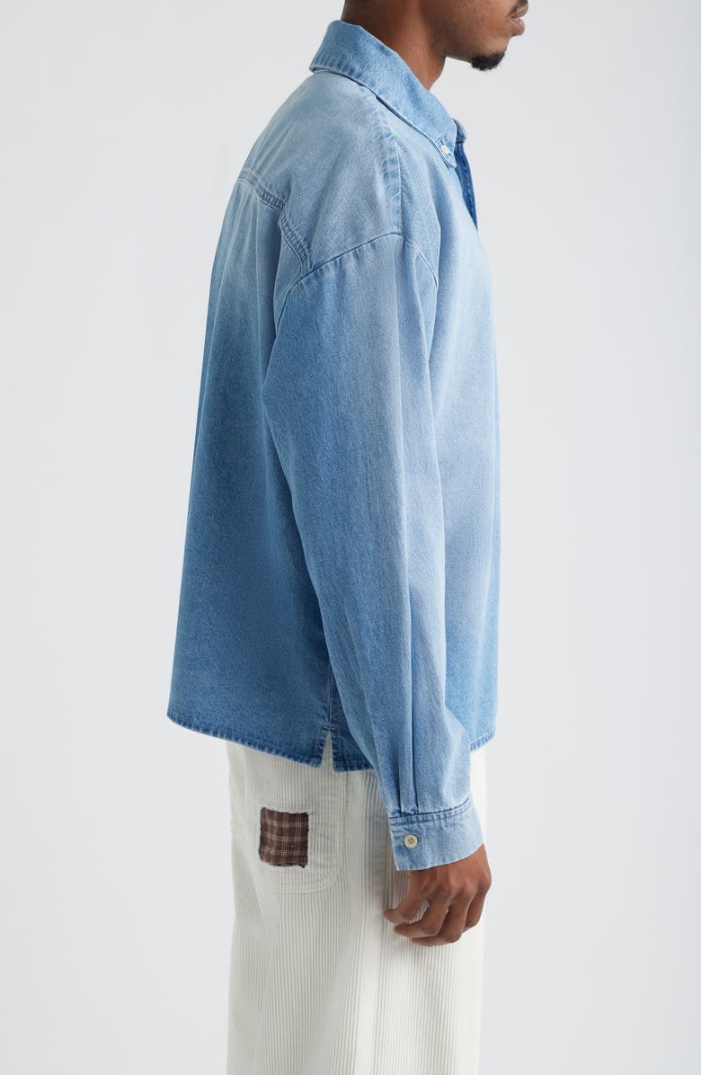 Elwood Denim Button-Down Shirt, Alternate, color, Light Indigo