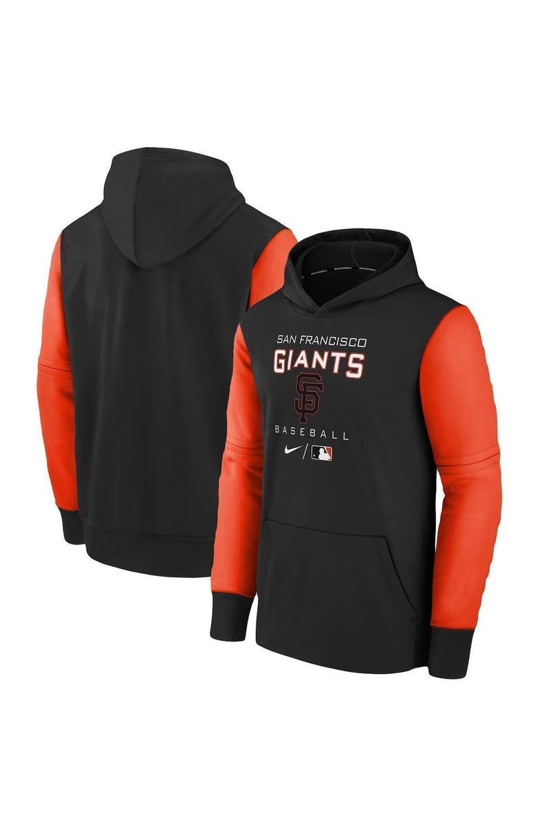 Nike Youth Nike Black/Orange San Francisco Giants Authentic Collection Performance Pullover Hoodie, Main, color, 
