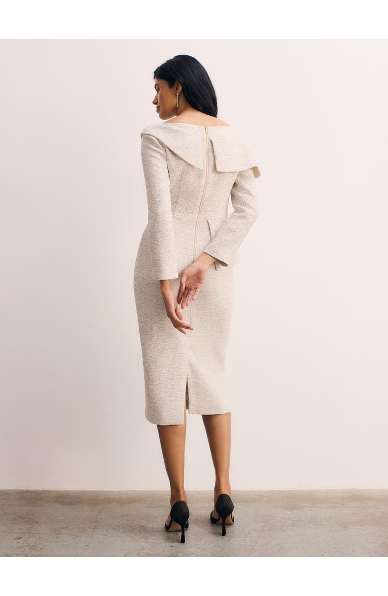 The Fold Palmerston Tweed Dress, Alternate, color, Ivory